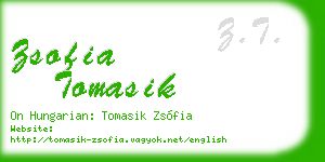 zsofia tomasik business card