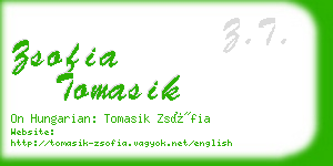 zsofia tomasik business card